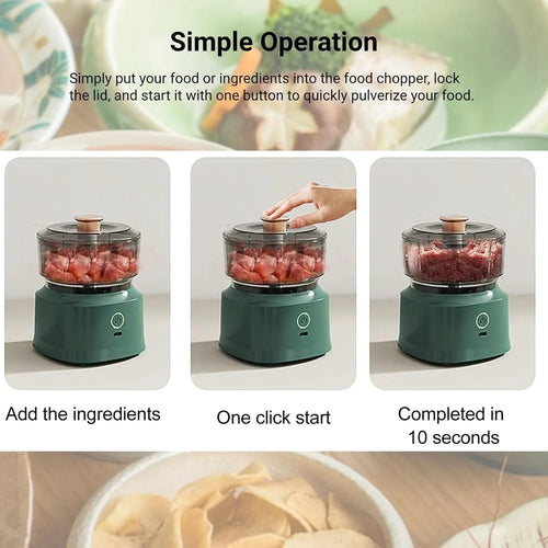 Mini Electric Food Chopper — Chop Garlic, Veggies & Meat in Seconds