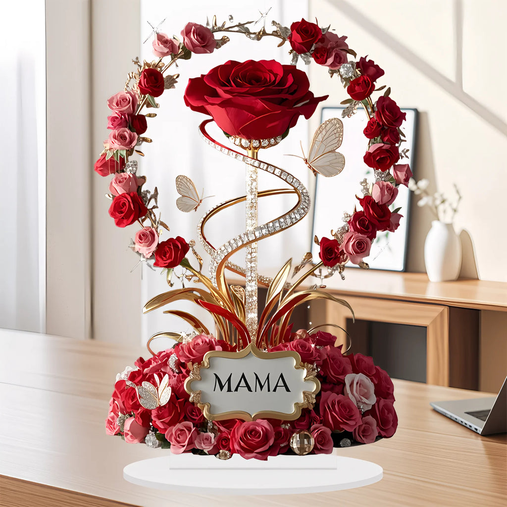 Handmade MAMA Rose Acrylic Ornament — Meaningful Mother's Day Gift