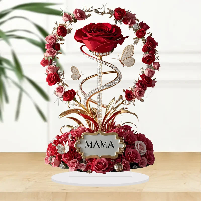 Handmade MAMA Rose Acrylic Ornament — Meaningful Mother's Day Gift